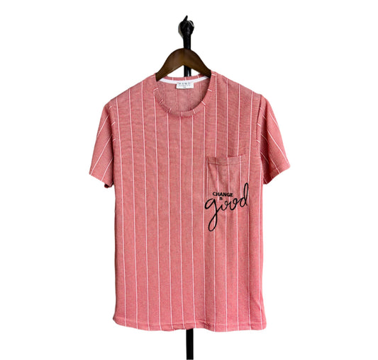 Men’s Knit Pocket Change I’d good Graphic Embroidered Tshirt