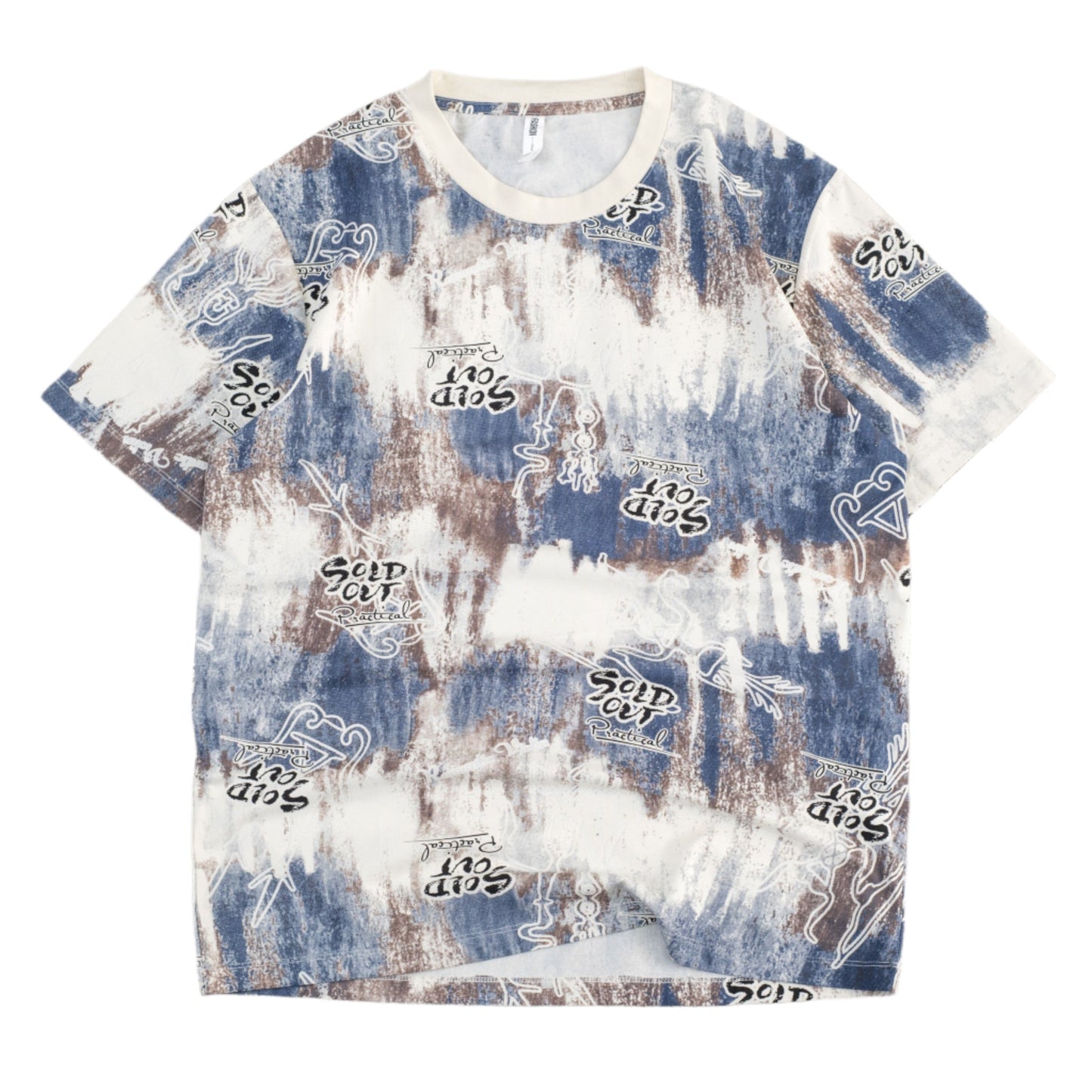 “Sold Out” Abstract Print Oversized T-Shirt