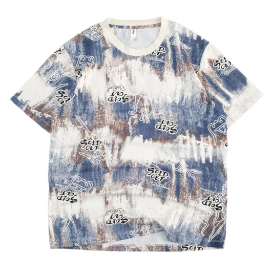 “Sold Out” Abstract Print Oversized T-Shirt