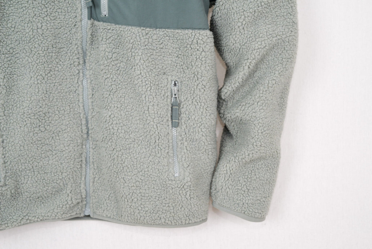 Men Pocket Front Zipper Teddy Jacket