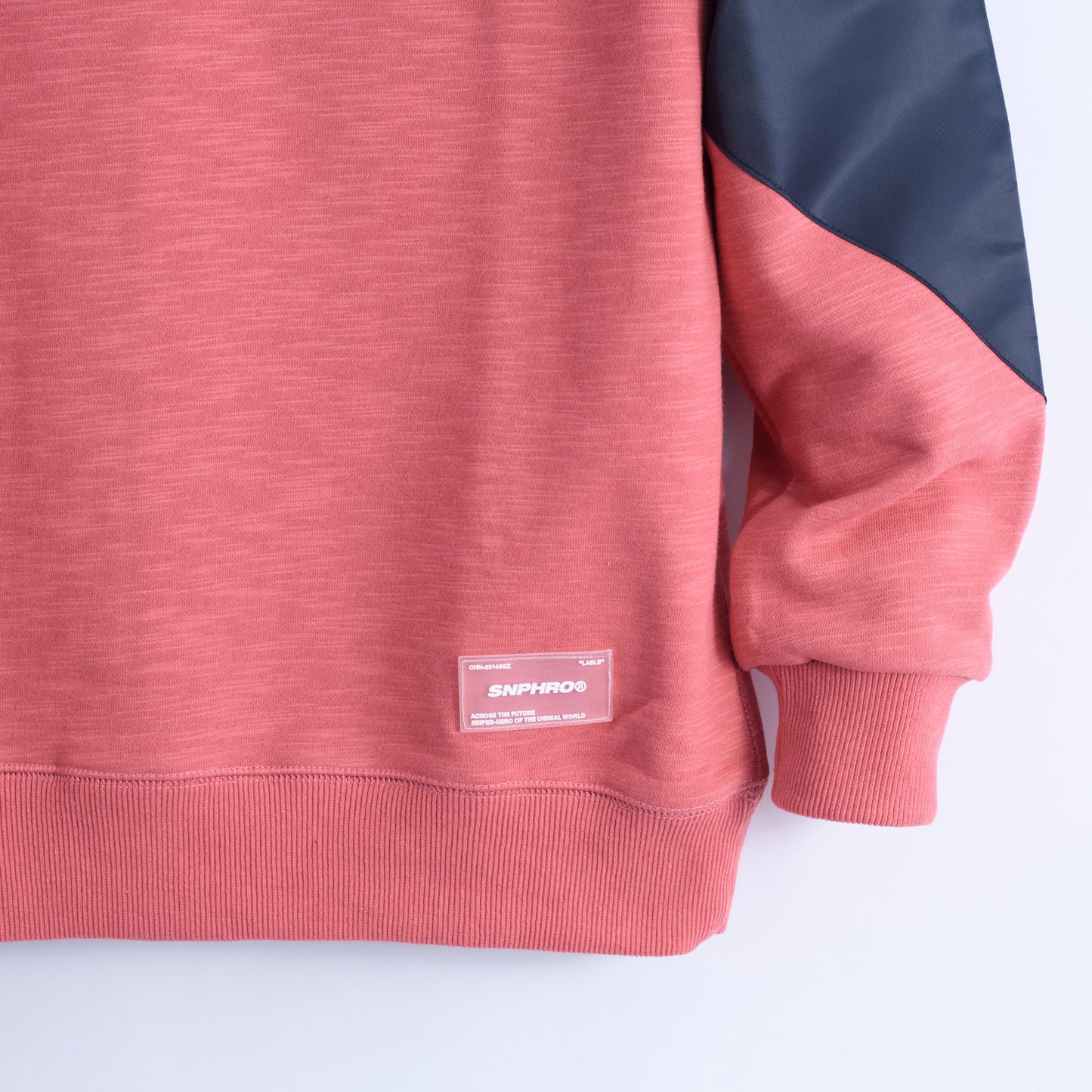 Men’s Crew Neck Solid Color Zip Pocket Sweatshirt.
