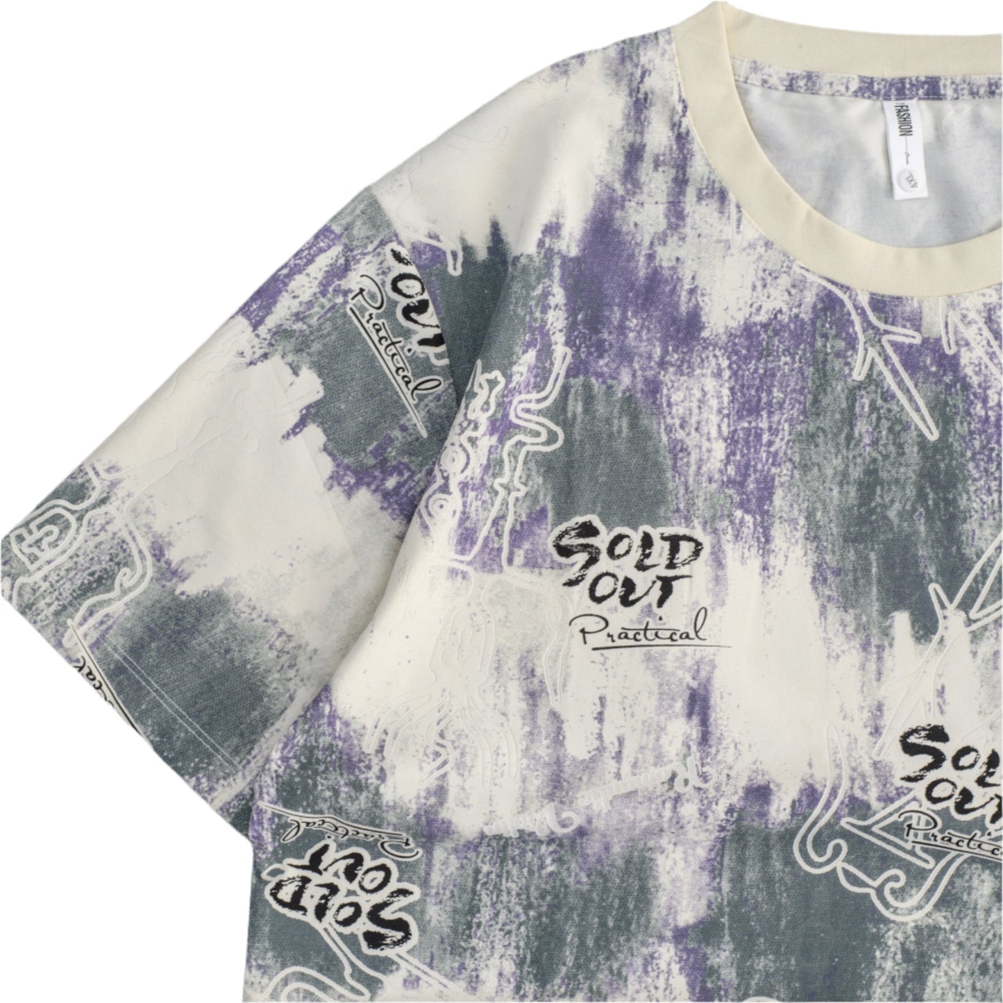 “Sold Out” Abstract Print Oversized T-Shirt